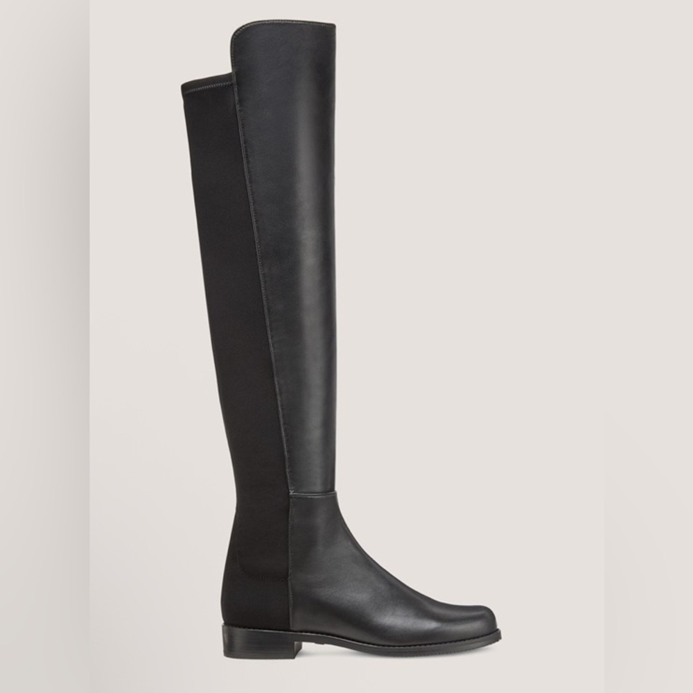 Stuart Weitzman 5050 over-the-knee back stretch riding boot; black, size 8.5M